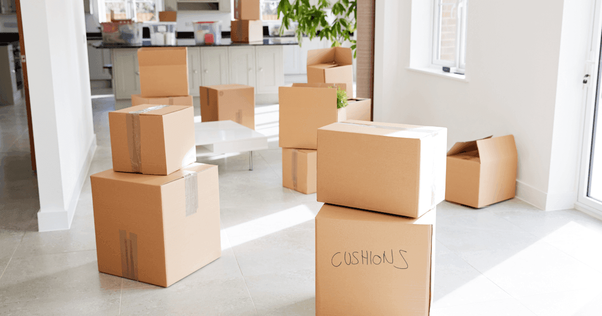 moving boxes in an empty house