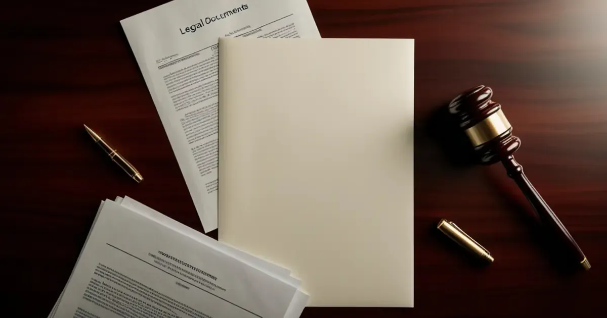documents with legal hammer