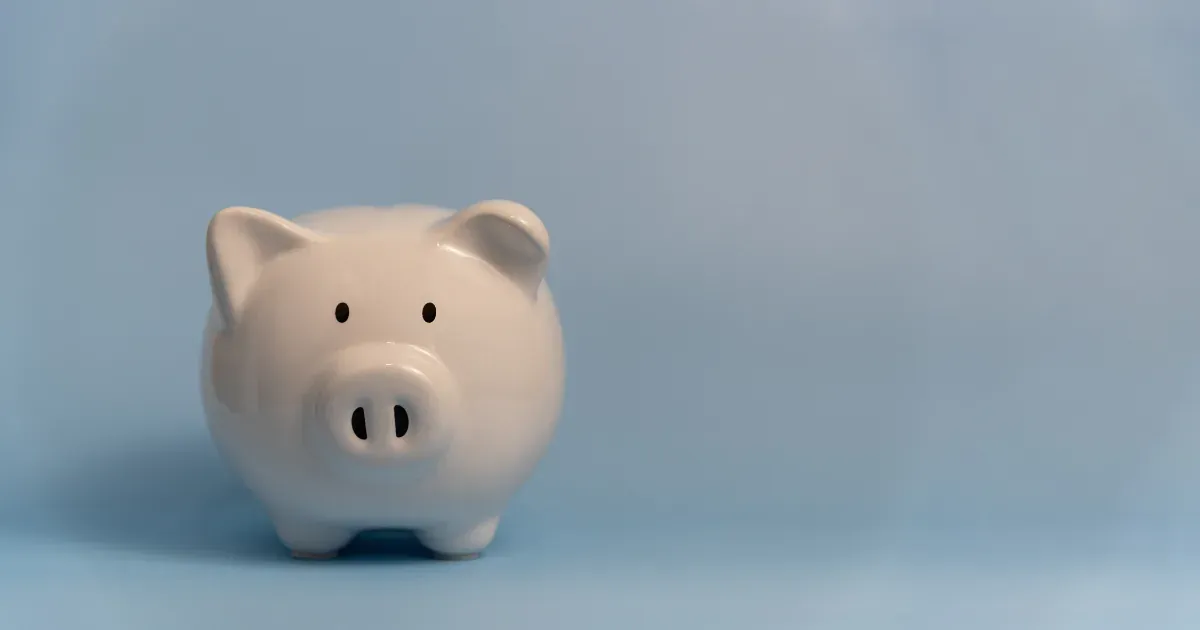 piggy bank in a blue background