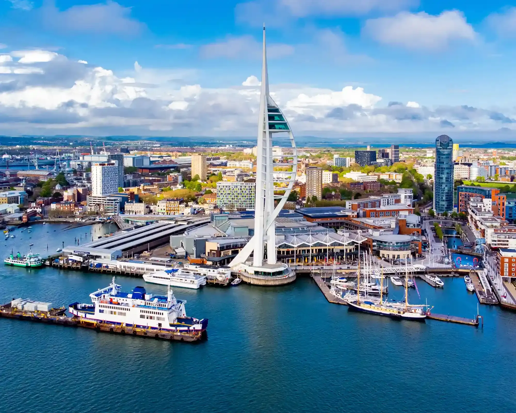 The Spinnaker Tower overlooking Portsmouth Harbour, home to our conveyancing solicitors